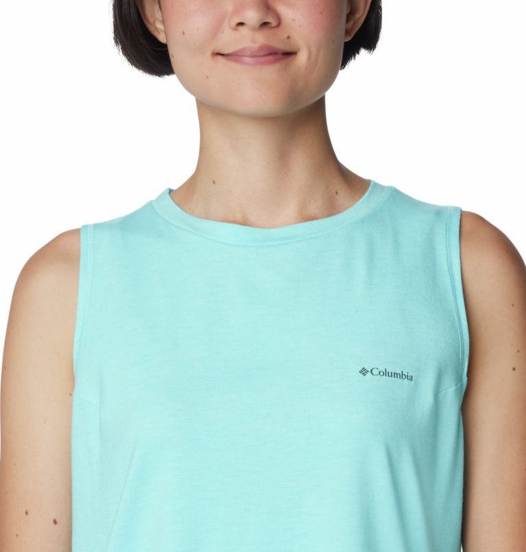 Camiseta de tirantes técnica Sun Trek para mujer, Color: Aquamarine Heather, image 4