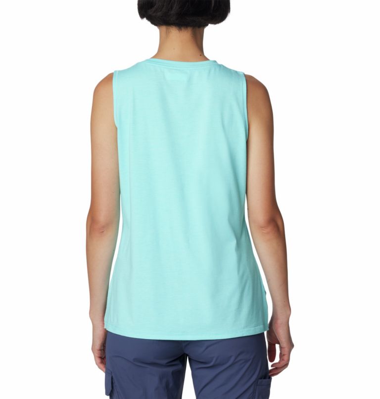 Camiseta de tirantes técnica Sun Trek para mujer, Color: Aquamarine Heather, image 2