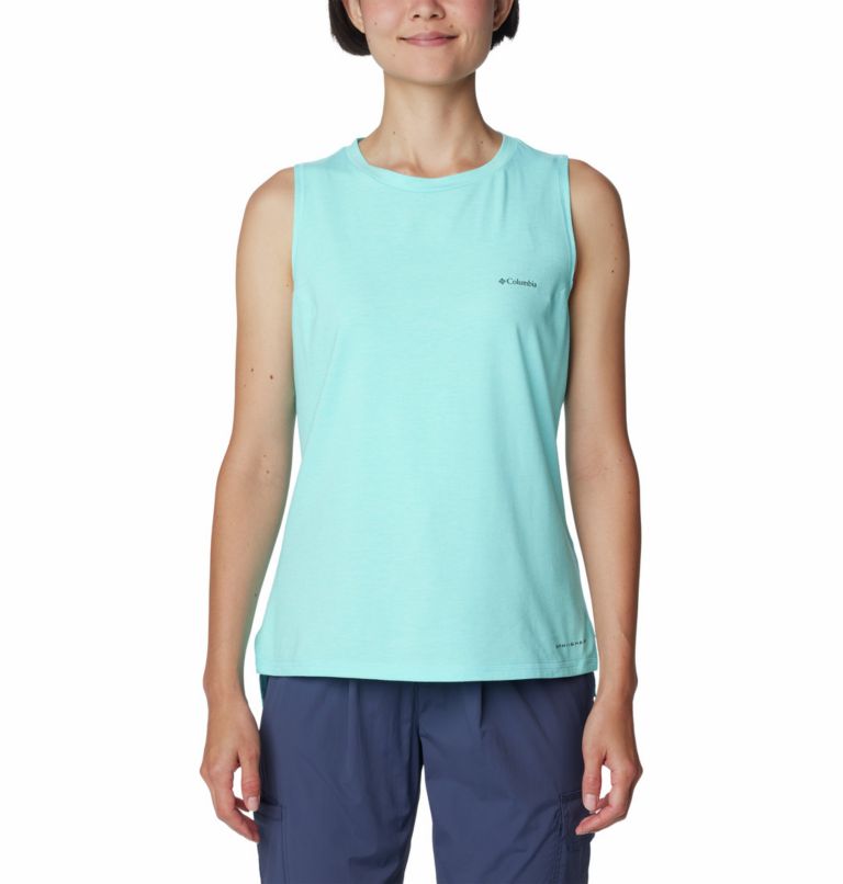Camiseta de tirantes técnica Sun Trek para mujer, Color: Aquamarine Heather, image 1