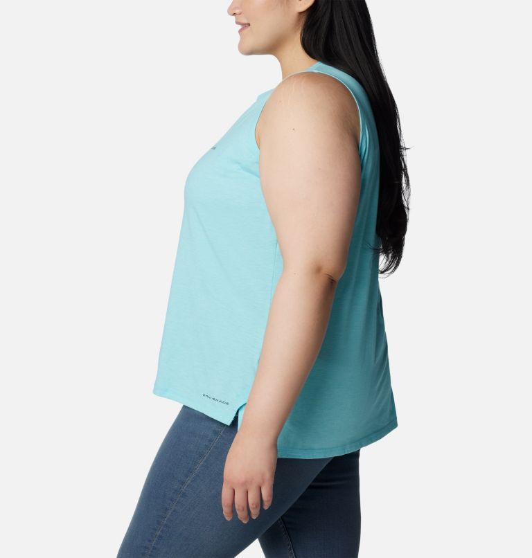 Women's Sun Trek Tank - Plus Size, Color: Aquamarine Heather, image 3
