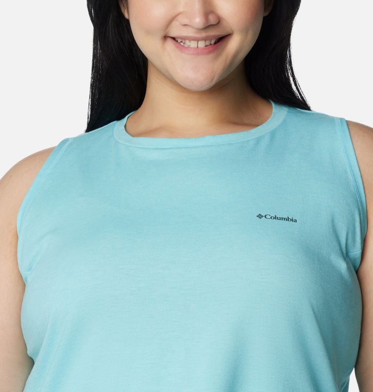 Women's Sun Trek Tank - Plus Size, Color: Aquamarine Heather, image 4