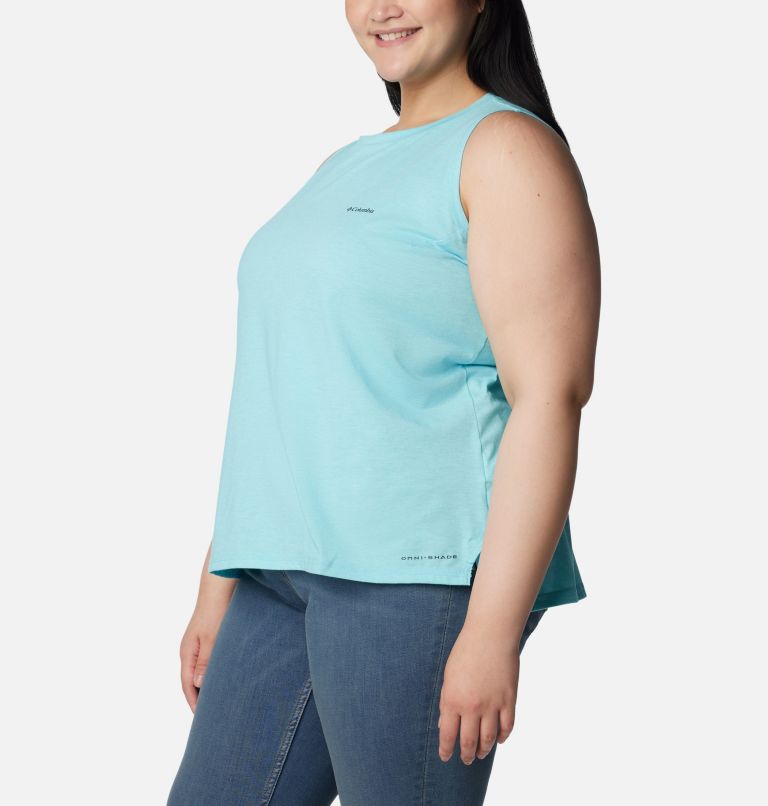 Women's Sun Trek Tank - Plus Size, Color: Aquamarine Heather, image 5