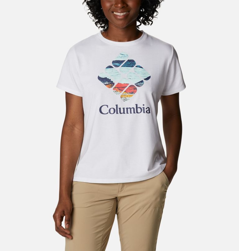 T-shirt imprimé Sun Trek pour femme, Color: White, CSC Stacked