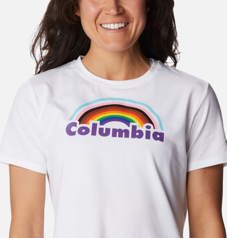 Thumbnail: Women's Sun Trek Pride Graphic T-Shirt, Color: White, Columbia Pride, image 4