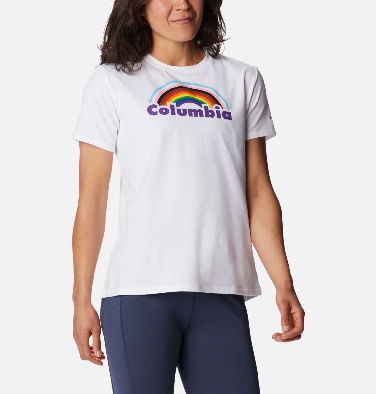 Thumbnail: Women's Sun Trek Pride Graphic T-Shirt, Color: White, Columbia Pride, image 5