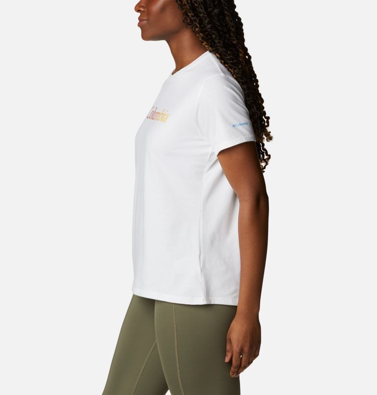 Thumbnail: T-shirt imprimé Sun Trek pour femme, Color: White, CSC Gradient, image 3
