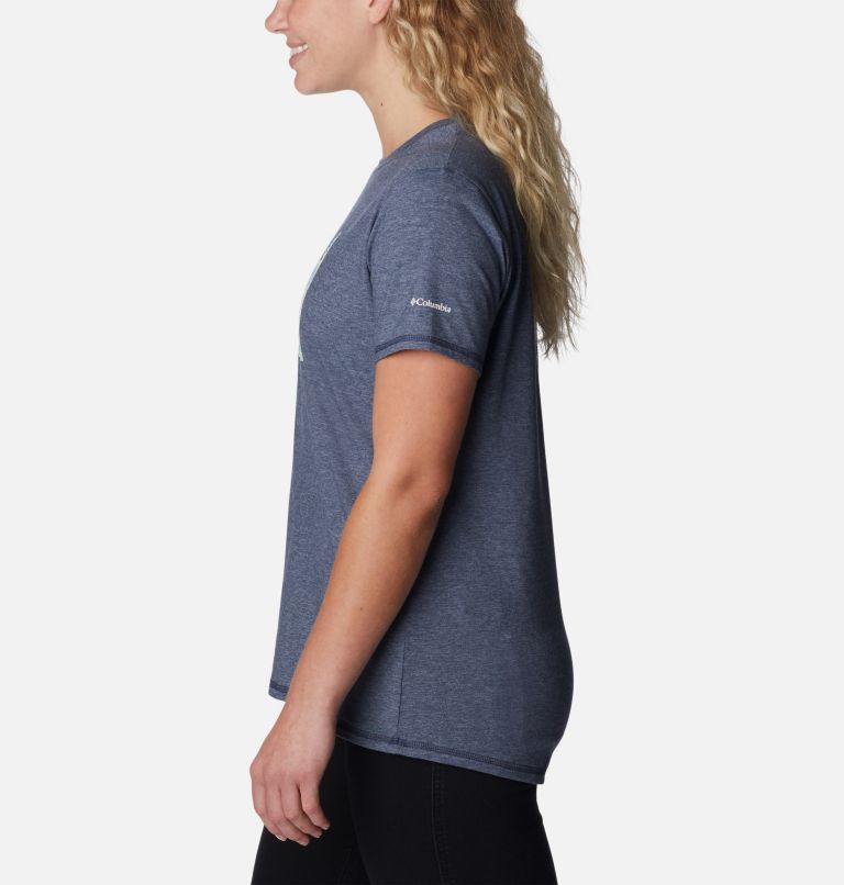 Women's Sun Trek Graphic T-Shirt, Color: Nocturnal, Arboreal Swirl Graphic, image 3