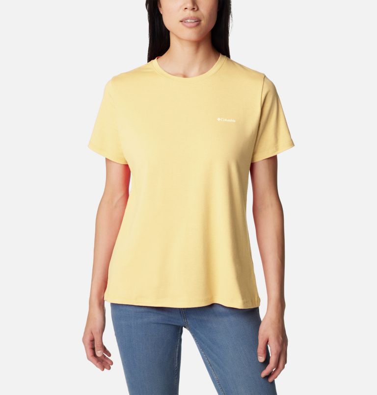 Women's Sun Trek Technical Graphic T-Shirt, Color: Sunkissed, Naturally Boundless, image 2