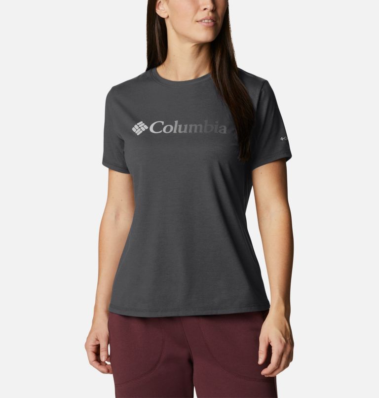 Women's Sun Trek Technical Graphic T-Shirt, Color: Black, Gem Columbia, image 1
