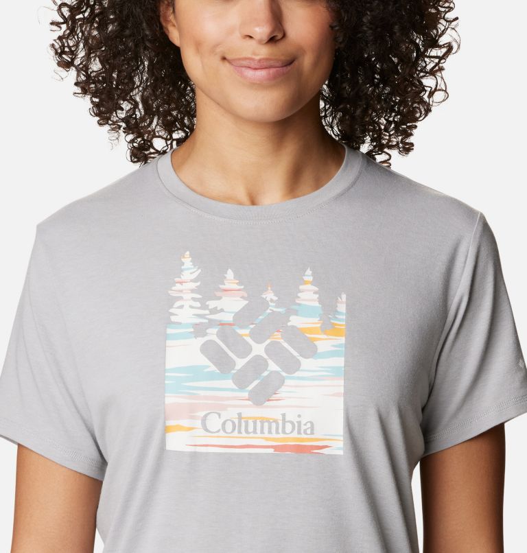 Thumbnail: Sun Trek technisches T-Shirt für Frauen, Color: Columbia Grey Heather, Gem Skyscape, image 4