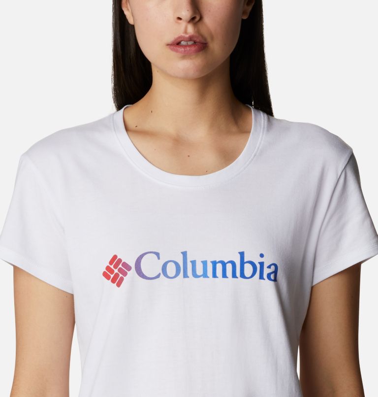 Women's Sun Trek Technical Graphic T-Shirt, Color: White, Gem Columbia, image 4