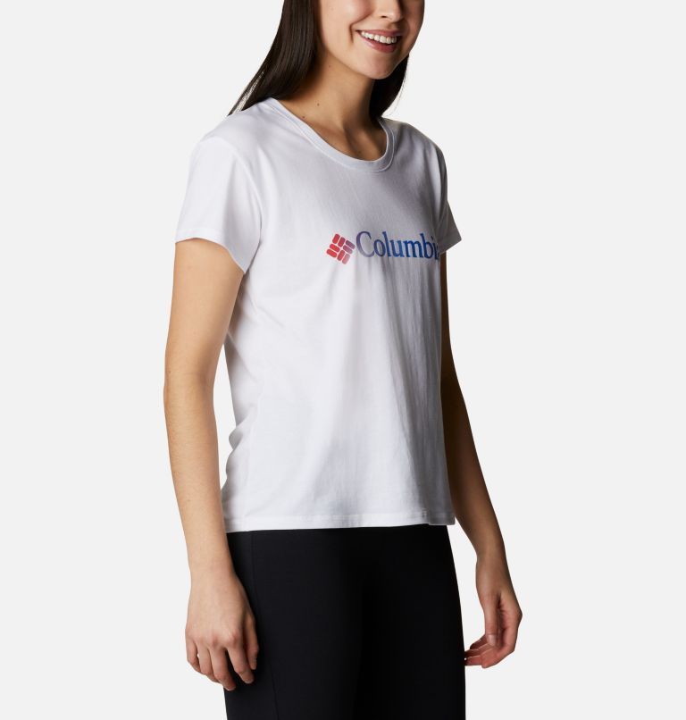 Women's Sun Trek Technical Graphic T-Shirt, Color: White, Gem Columbia, image 5