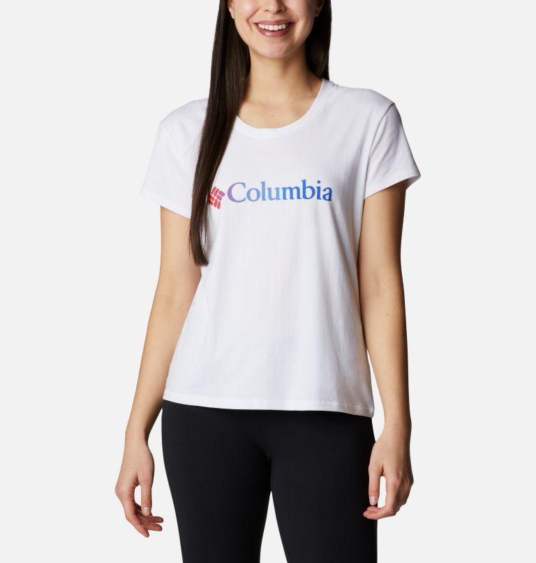 Women's Sun Trek Technical Graphic T-Shirt, Color: White, Gem Columbia, image 1