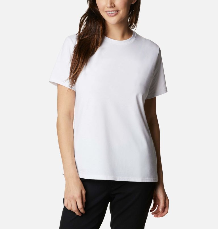Thumbnail: Women's Sun Trek Technical Graphic T-Shirt, Color: White, Van Life, image 1
