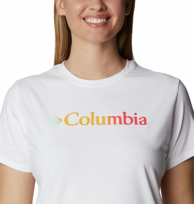 Thumbnail: Women's Sun Trek Technical Graphic T-Shirt, Color: White, Branded Gradient, image 4