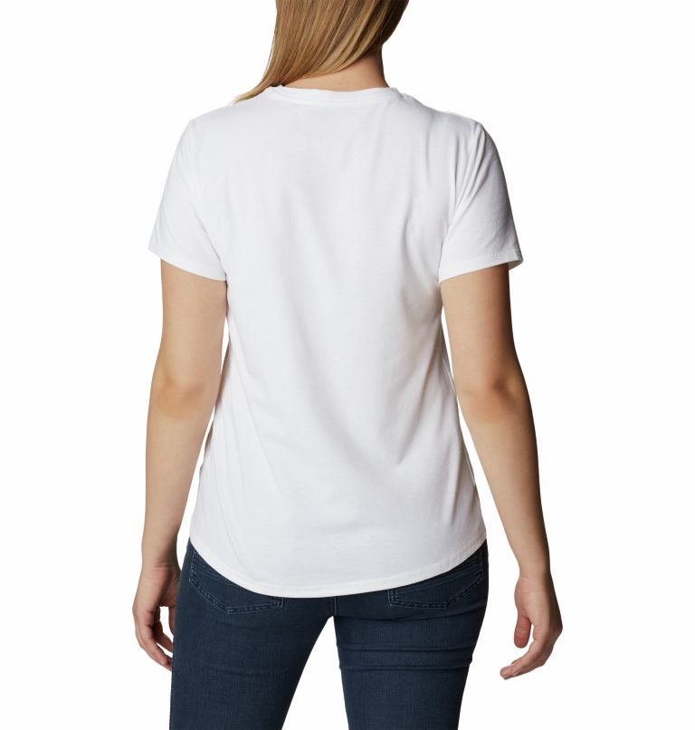Women's Sun Trek Technical Graphic T-Shirt, Color: White, Branded Gradient, image 2