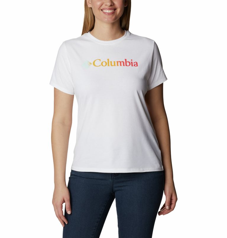 Thumbnail: T-shirt tecnica Sun Trek da donna, Color: White, Branded Gradient, image 1