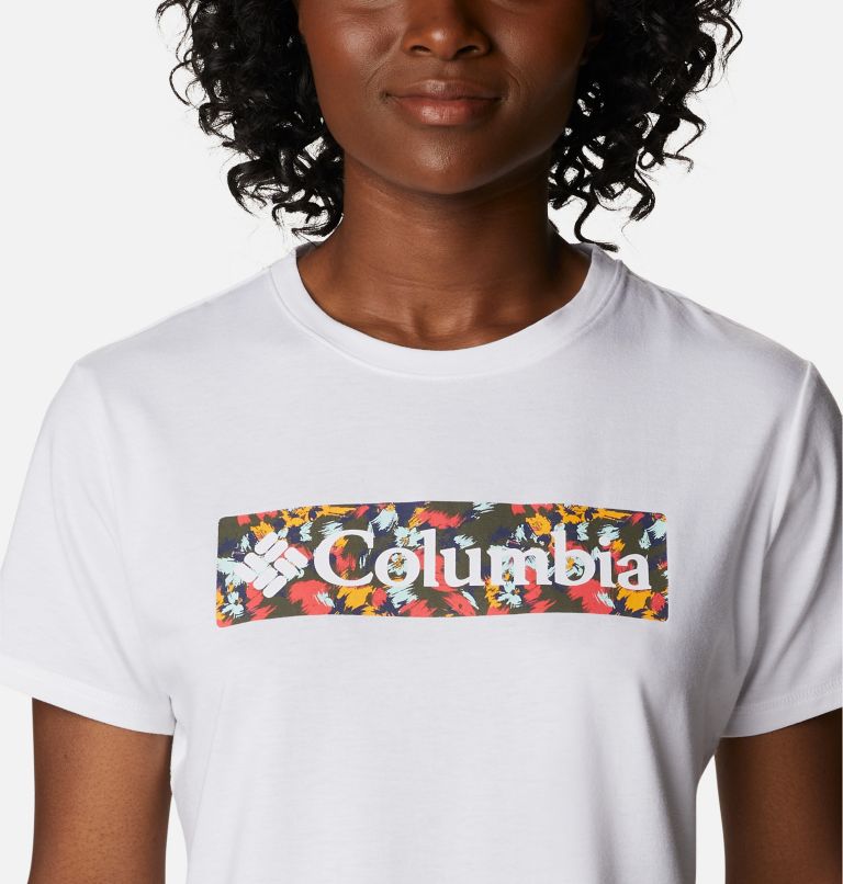 Thumbnail: Sun Trek technisches T-Shirt für Frauen, Color: White, Typhoon Bloom Frame, image 4