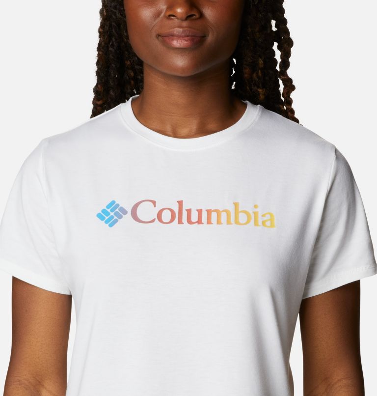 Women's Sun Trek Technical Graphic T-Shirt, Color: White, CSC Gradient, image 4