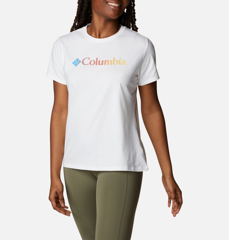 Women's Sun Trek Technical Graphic T-Shirt, Color: White, CSC Gradient, image 5