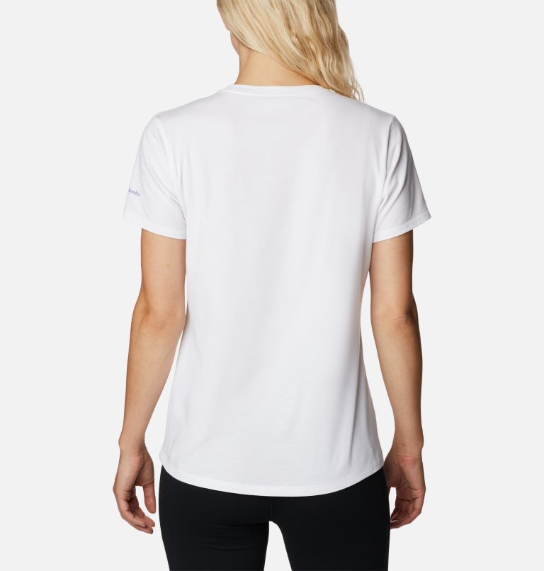 Women's Sun Trek Technical Graphic T-Shirt, Color: White, Arboreal Swirl Graphic, image 2