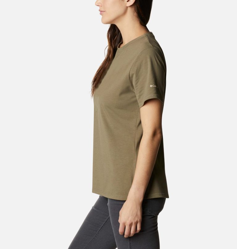 Women's Sun Trek Technical Graphic T-Shirt, Color: Stone Green, Van Life, image 3