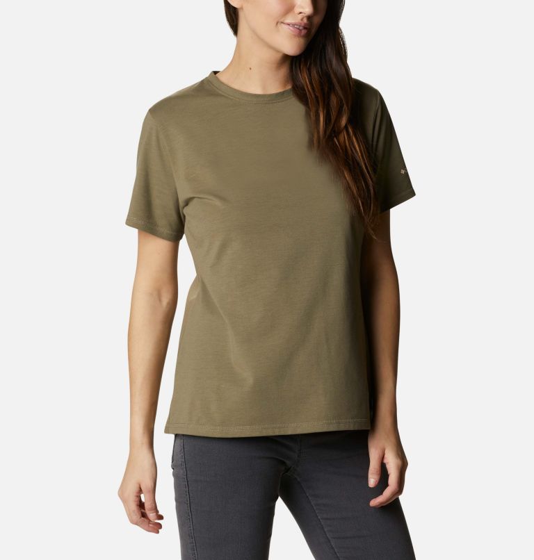 Thumbnail: Women's Sun Trek Technical Graphic T-Shirt, Color: Stone Green, Van Life, image 5