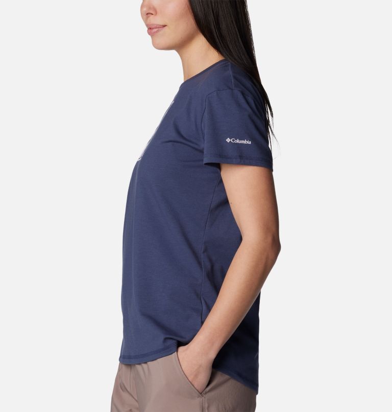 Women's Sun Trek Technical Graphic T-Shirt, Color: Nocturnal, Wavy Rays, image 3