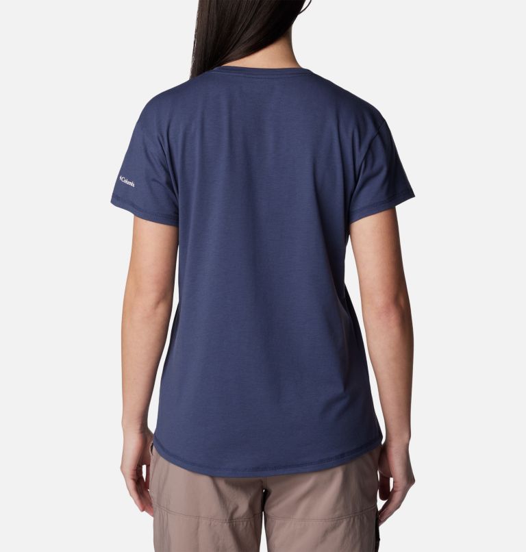 Women's Sun Trek Technical Graphic T-Shirt, Color: Nocturnal, Wavy Rays, image 2