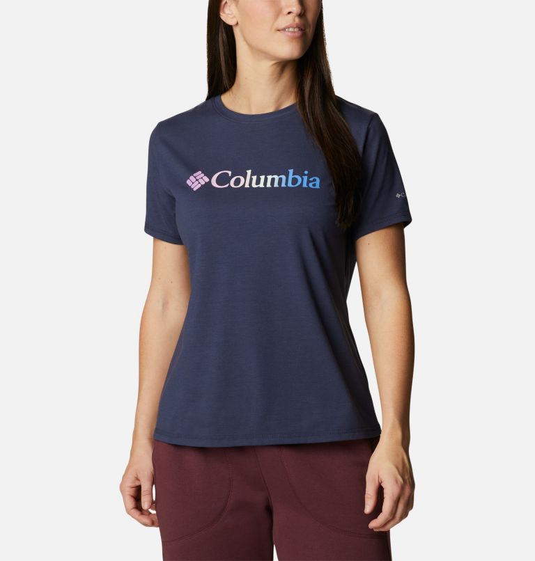 Women's Sun Trek Technical Graphic T-Shirt, Color: Nocturnal, Gem Columbia, image 1