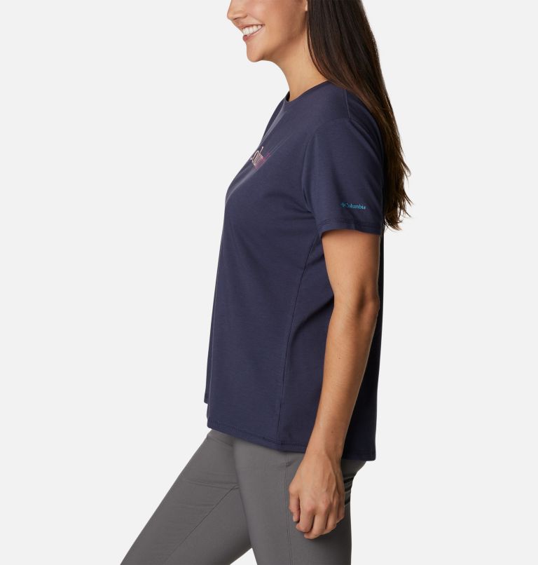 Thumbnail: Women's Sun Trek Technical Graphic T-Shirt, Color: Nocturnal, Branded Gradient, image 3