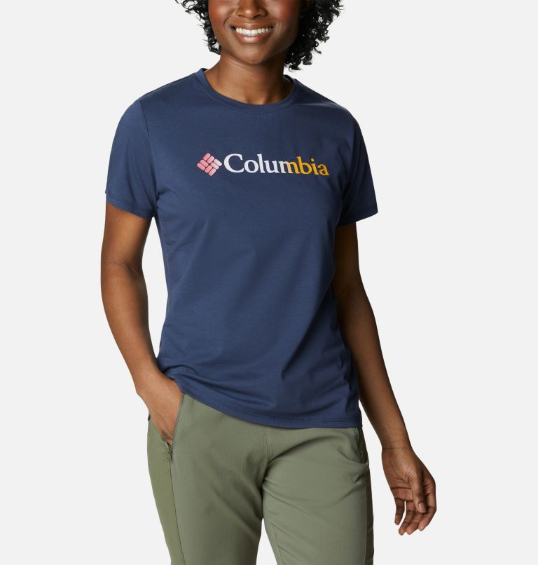 Women's Sun Trek Technical Graphic T-Shirt, Color: Nocturnal, CSC Gradient, image 5