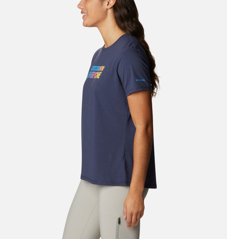 Women's Sun Trek Technical Graphic T-Shirt, Color: Nocturnal, Everyone Outdoors Gradient, image 3