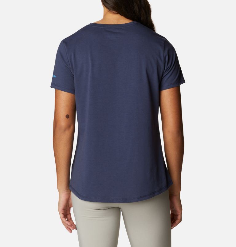 Thumbnail: Women's Sun Trek Technical Graphic T-Shirt, Color: Nocturnal, Everyone Outdoors Gradient, image 2