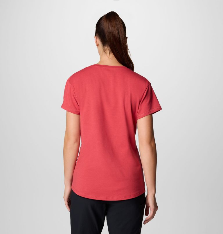 Women's Sun Trek Technical Graphic T-Shirt, Color: Daredevil, Dimensional Gem Omblur Tonal, image 2