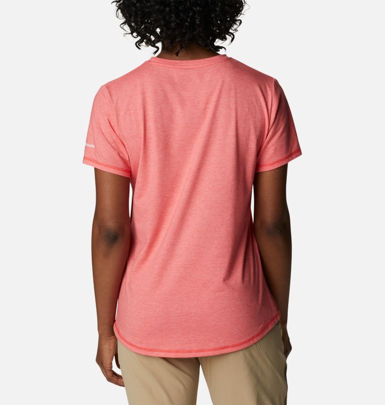 T-shirt Technique Sun Trek Femme, Color: Red Hibiscus Heather, Branded Gradient, image 2