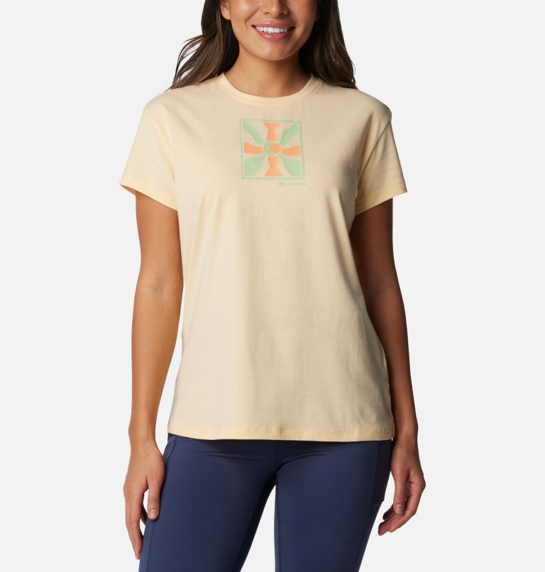 Women's Sun Trek Technical Graphic T-Shirt, Color: Sunkissed, Wavy Rays, image 1