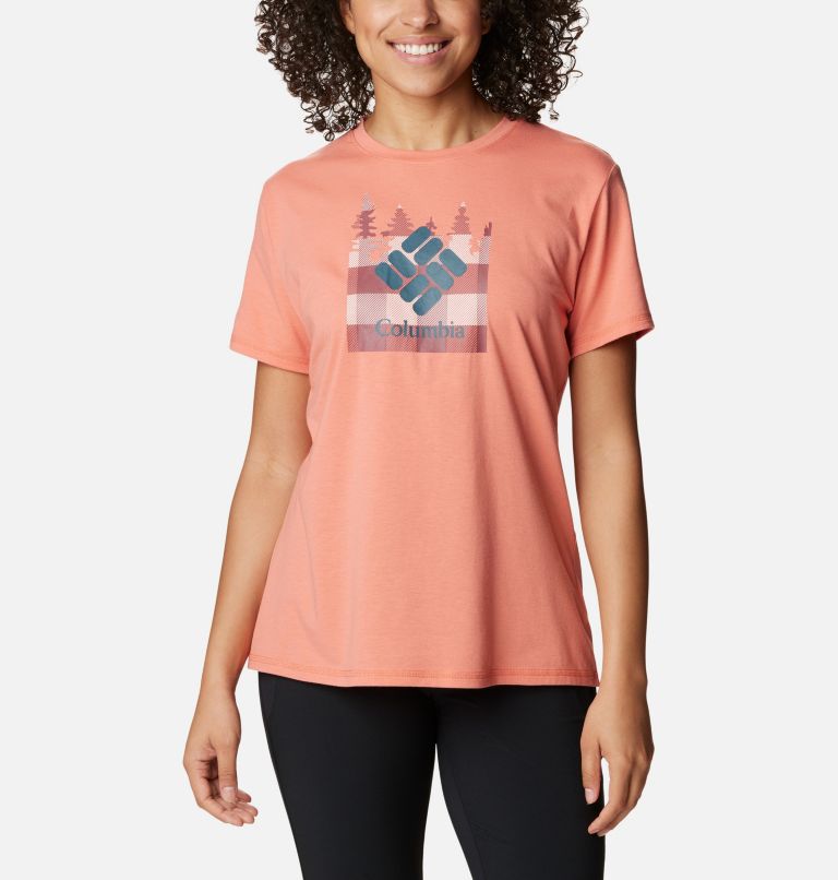 Thumbnail: T-shirt Technique Sun Trek Femme, Color: Faded Peach, Gem Check, image 1