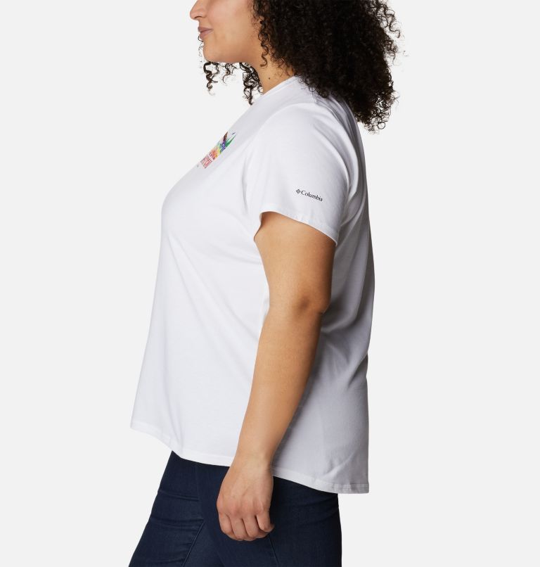 Thumbnail: Women's Sun Trek Pride Graphic T-Shirt - Plus Size, Color: White, All for Outdoor Pride, image 3