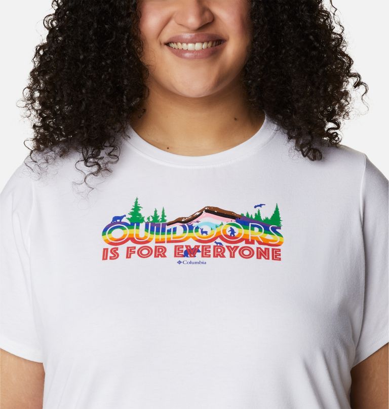 Women's Sun Trek Pride Graphic T-Shirt - Plus Size, Color: White, All for Outdoor Pride, image 4