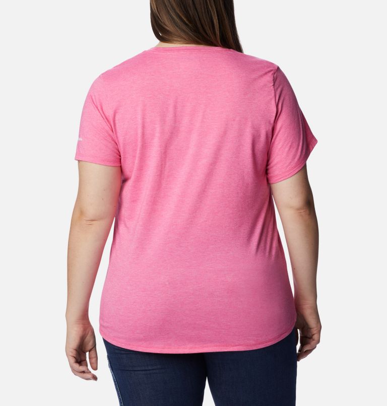 Women's Sun Trek Graphic T-Shirt - Plus Size, Color: Wild Geranium Hthr, Arboreal Swirl Grx, image 2
