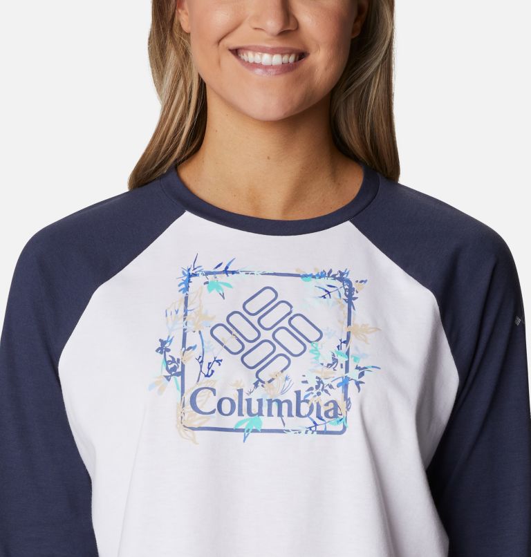 Sun Trek 3/4 Sleeve Tee | 101 | XL, Color: White, Nocturnal, Art Bouquet Graphic, image 4