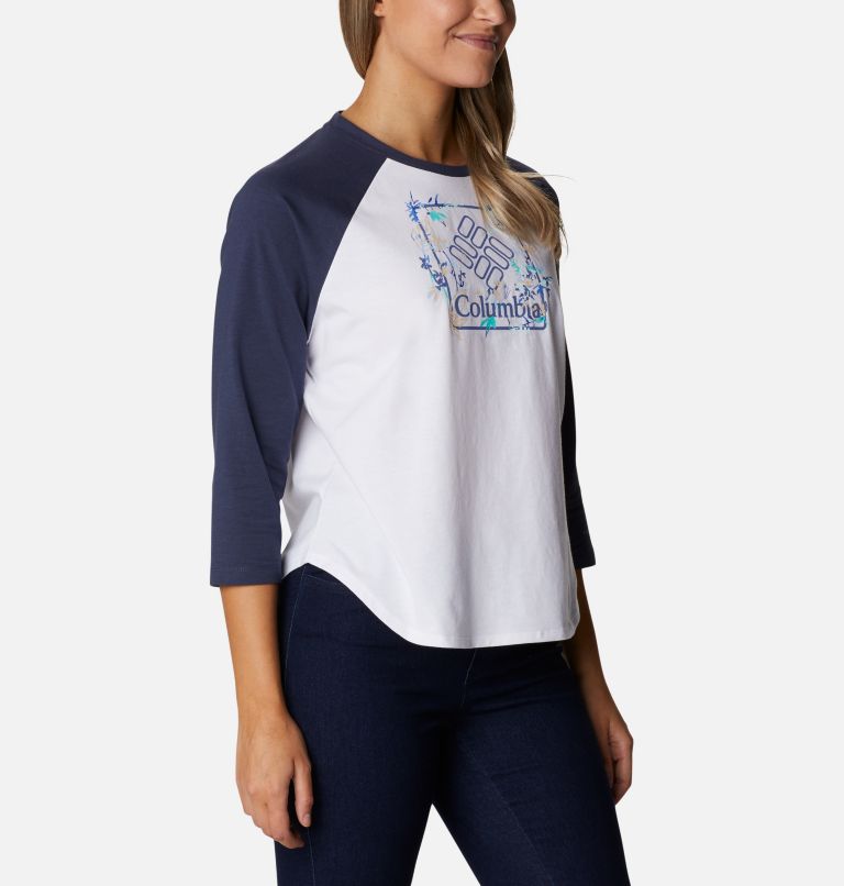 Sun Trek 3/4 Sleeve Tee | 101 | XL, Color: White, Nocturnal, Art Bouquet Graphic, image 5
