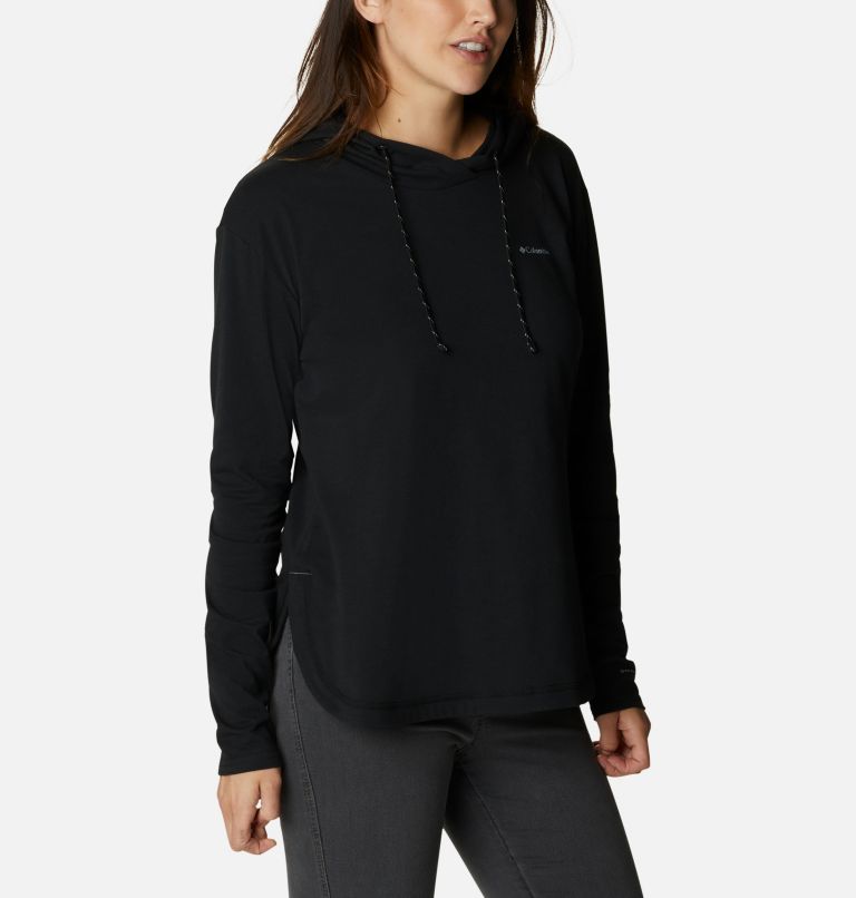 Women's Sun Trek Hooded Pullover, Color: Black