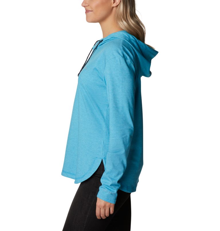 Thumbnail: Women's Sun Trek Hooded Pullover, Color: Blue Chill Heather, image 3