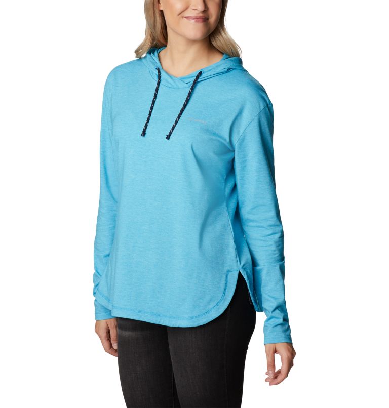 Thumbnail: Women's Sun Trek Hooded Pullover, Color: Blue Chill Heather, image 5