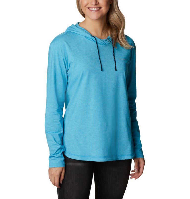 Women's Sun Trek Hooded Pullover, Color: Blue Chill Heather, image 1