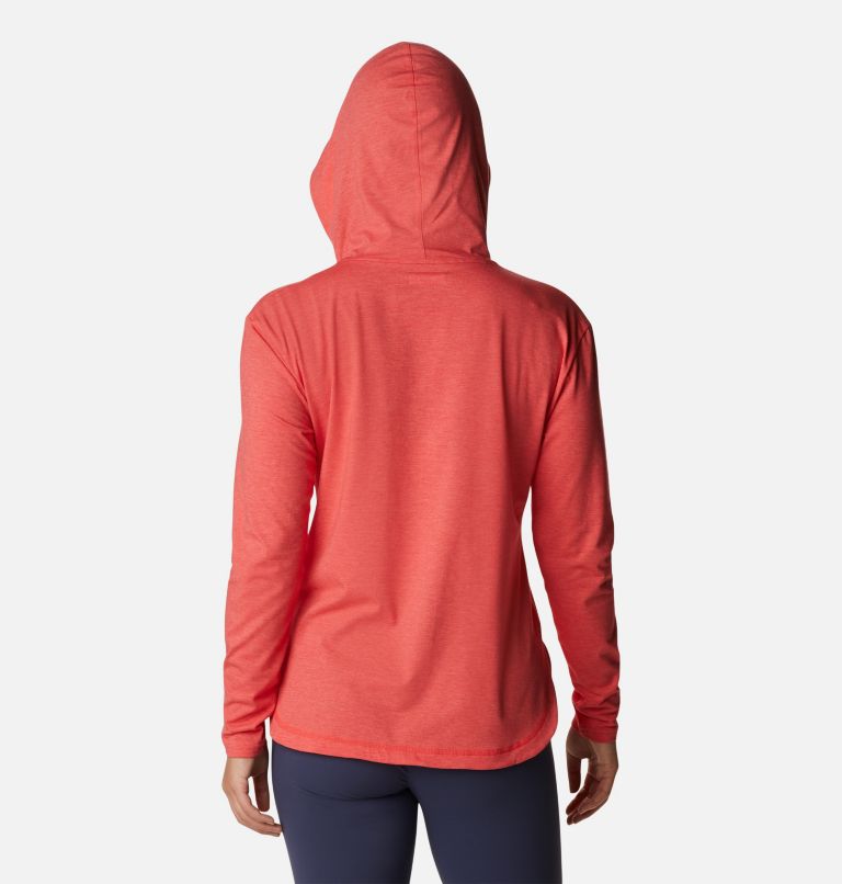 Thumbnail: Women's Sun Trek Hooded Pullover, Color: Red Hibiscus Heather, image 2