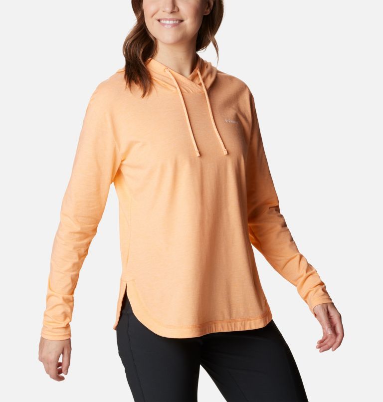 Women's Sun Trek Hooded Pullover, Color: Peach Heather, image 5