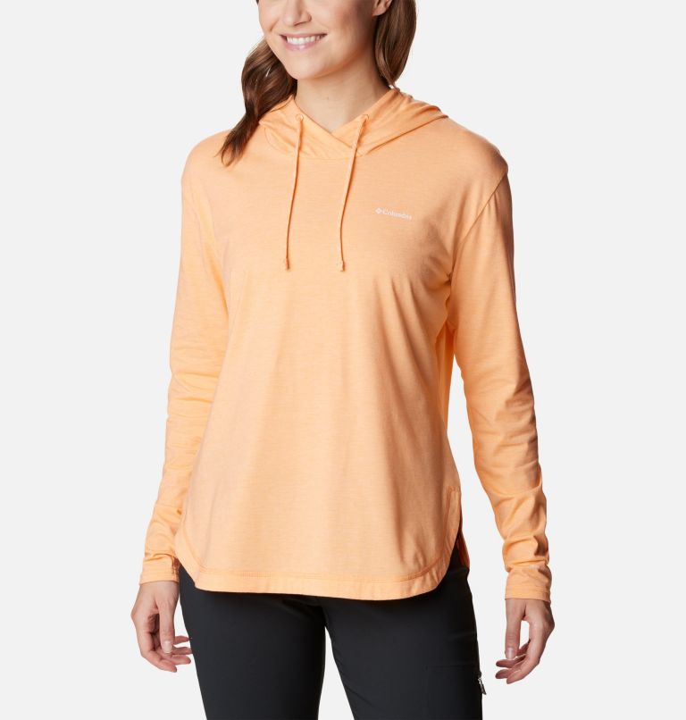 Thumbnail: Women's Sun Trek Hooded Pullover, Color: Peach Heather, image 1